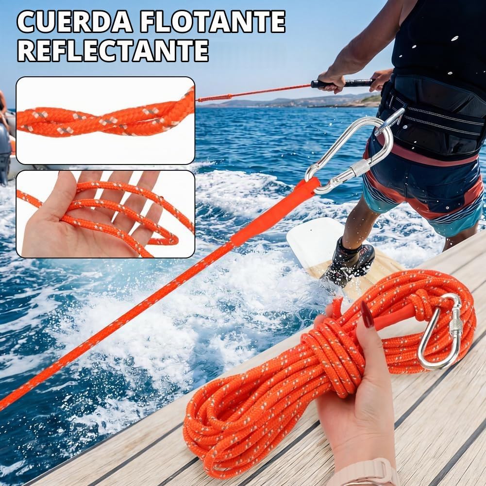 Cuerda flotante de 1\/4 de pulgada x 32 pies (32.8 ft), cuerda de a...