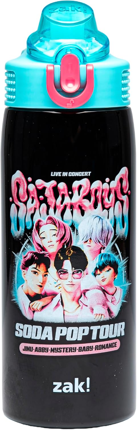 Zak Designs KPop Demon Hunters Sage - Botella de agua para niños co...