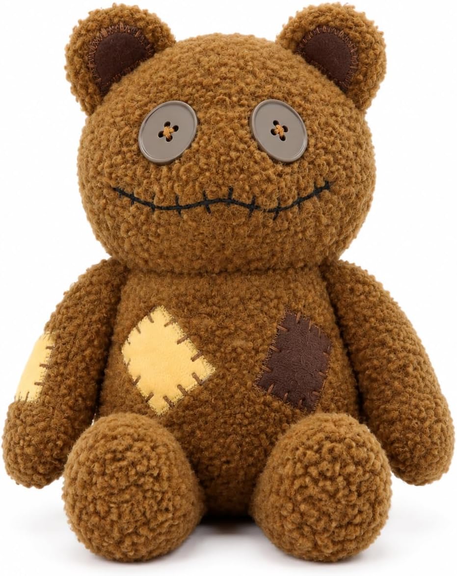 PHHKK Peluche de oso marrón cosido gótico de Halloween, decoración...