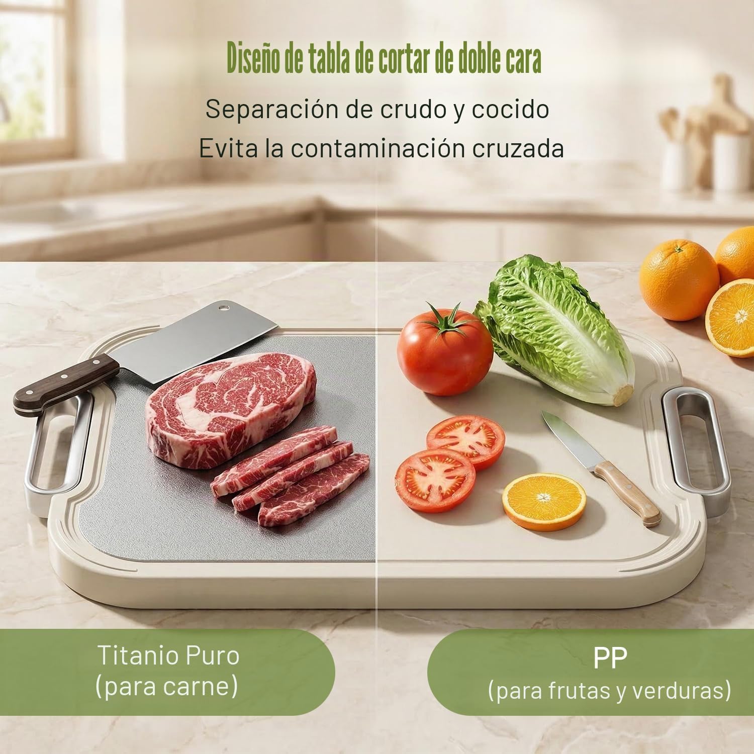 Tabla de cortar de titanio para cocina, tabla de cortar de titanio...