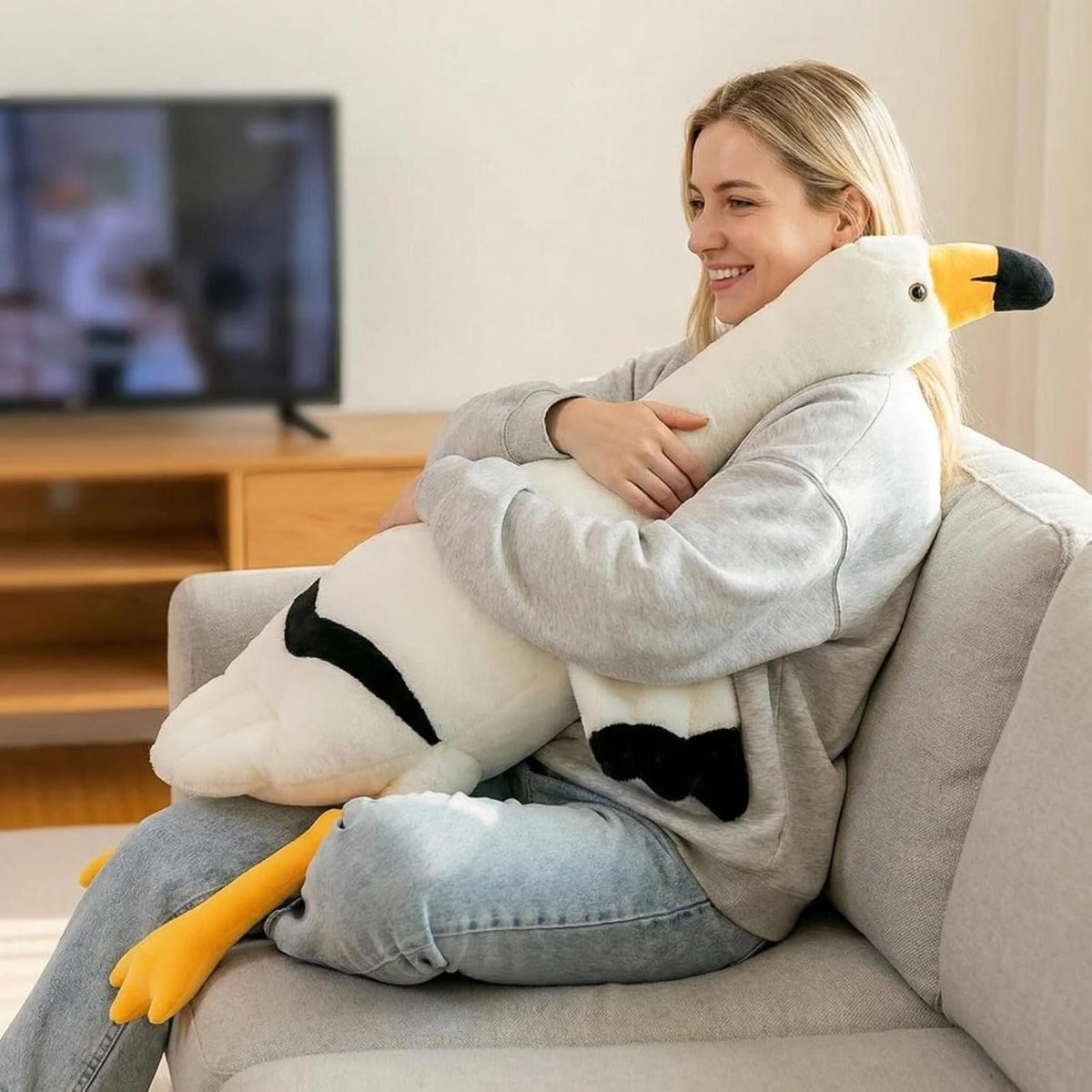 TEFU Peluches Almohadas de Animales Suaves Regalos para niños Blanc...