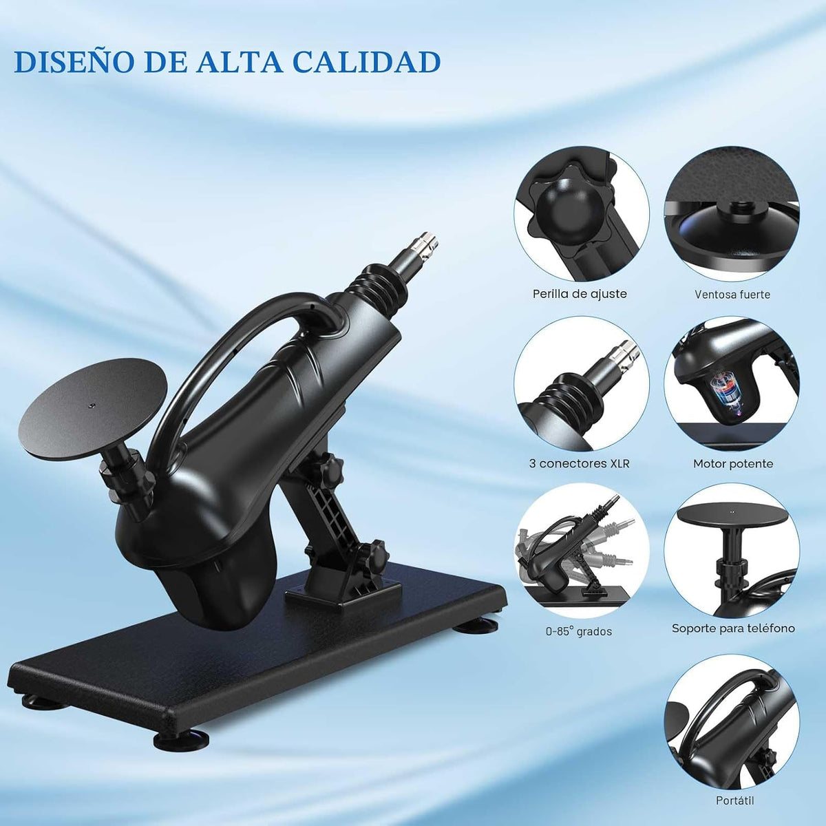 Amausen Máquina sexual de empuje, 2 consoladores blancos lisos de t...
