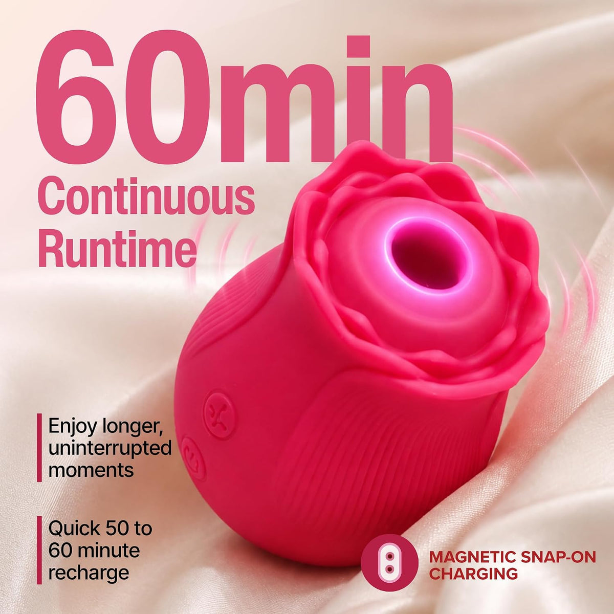 Vibrador de succión de juguete rosa para mujer - Juguete sexual est...