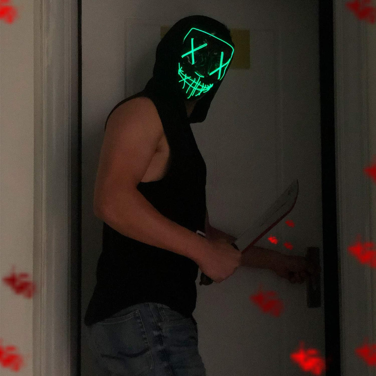 Poptrend Máscara de Halloween Máscaras LED que se Iluminan para Fes...