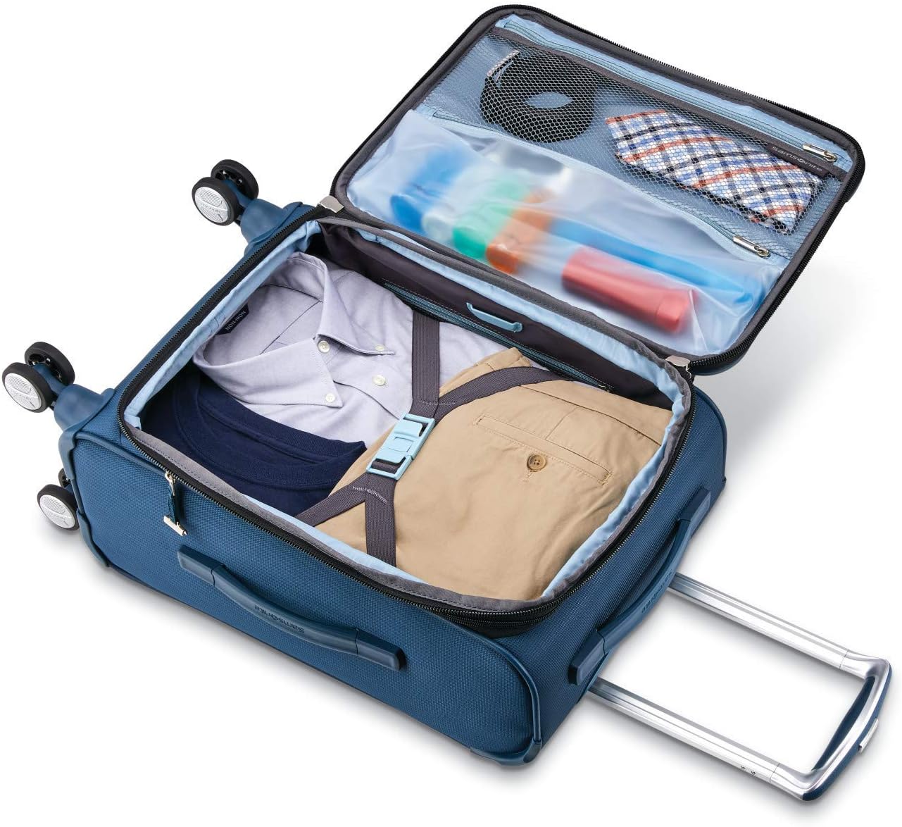 Samsonite SoLyte DLX Maleta de Mano Giratoria Expandible, azul (Med...