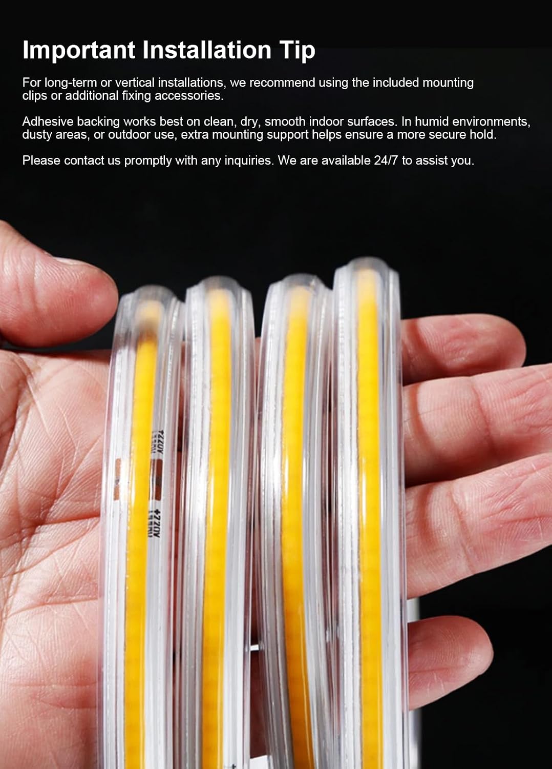 Tiras de luces LED COB de 40 pies para exteriores RGB Smart IC IP67...