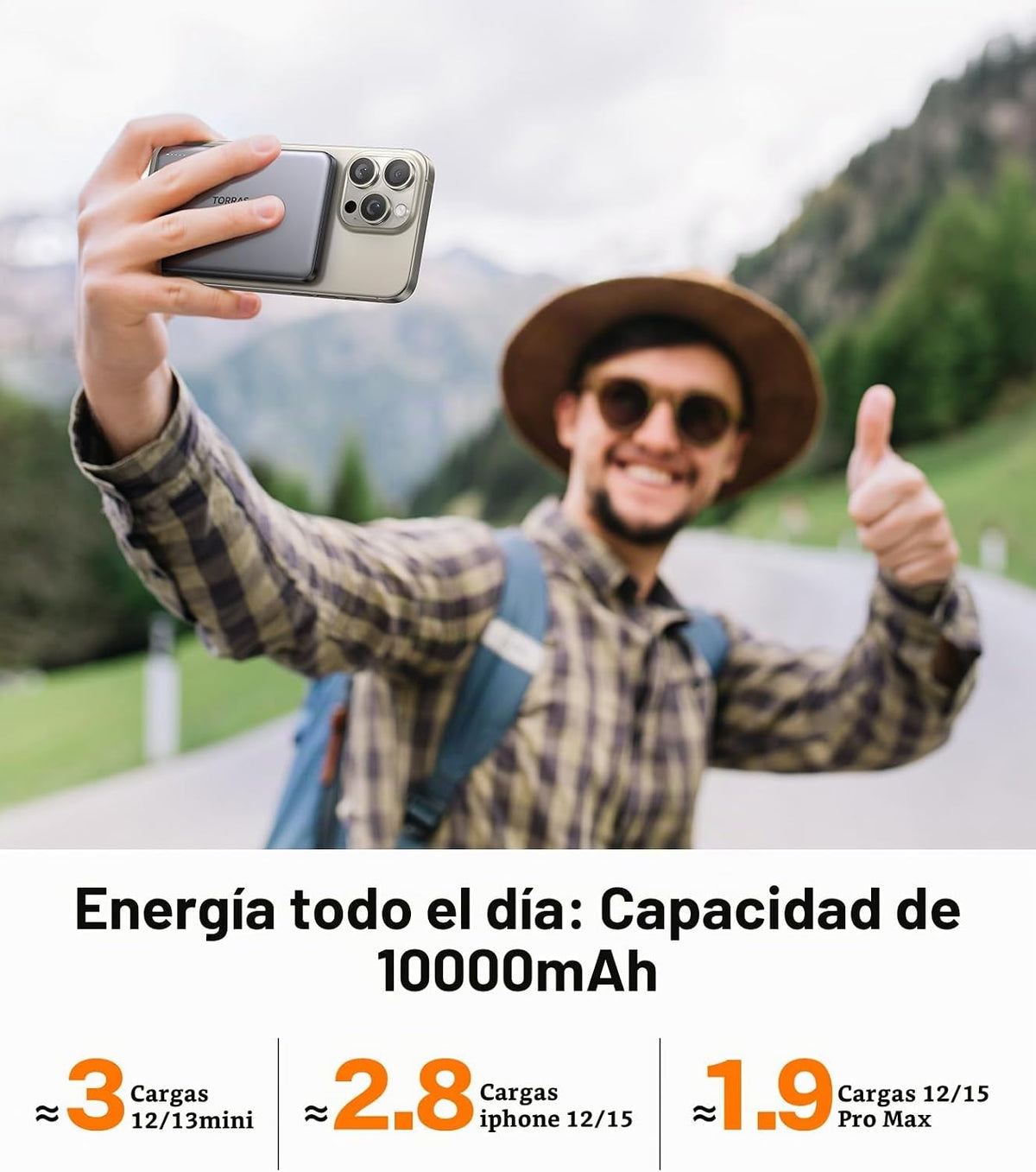 TORRAS MiniMag Power Bank, cargador portátil magnético ultrafino de...