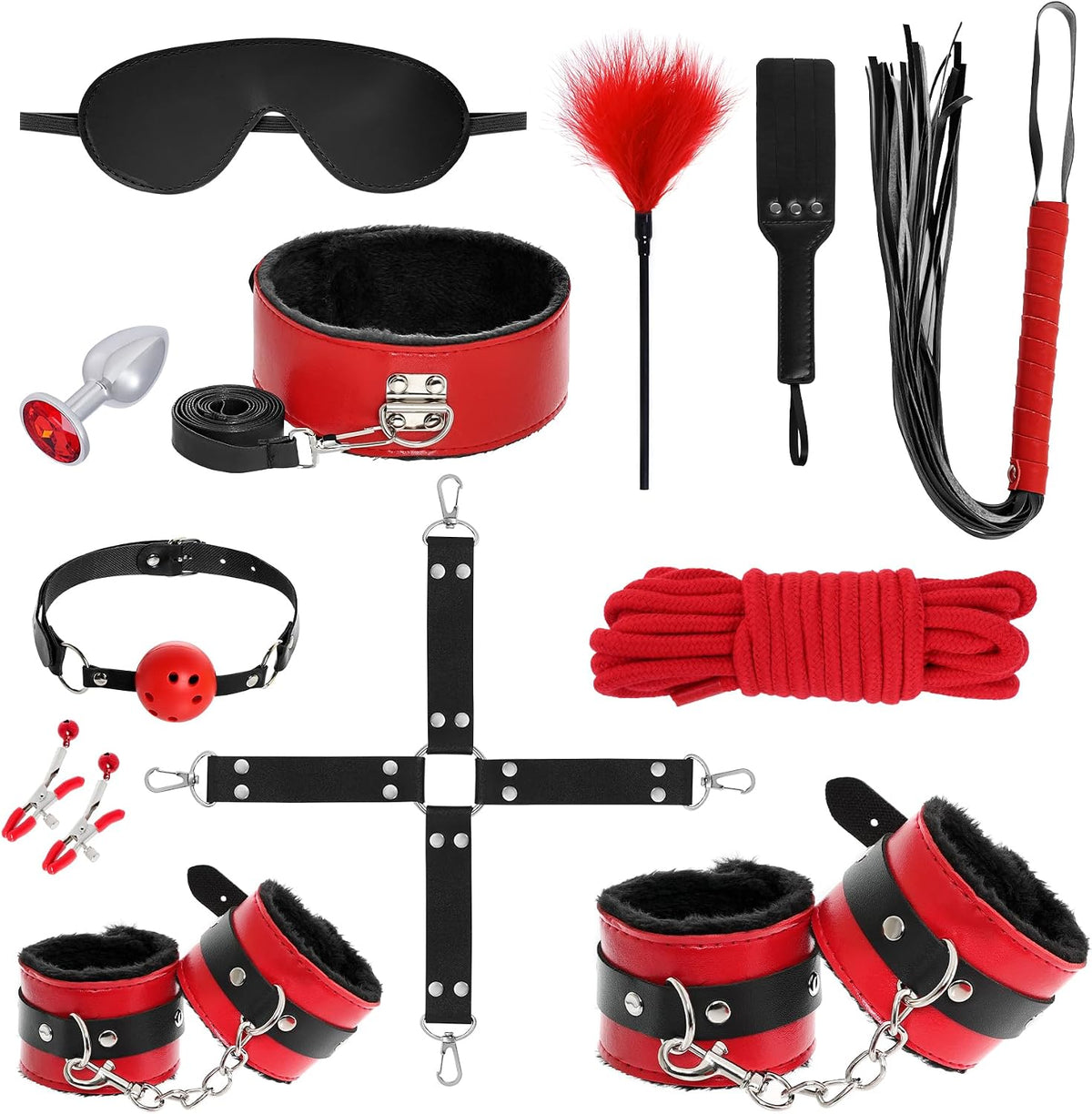 Rbenxia 12 piezas de kits de restricciones BDSM para bondage sexual...