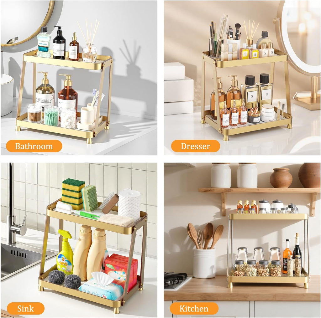 Organizador de mostrador de baño, organizador de maquillaje acrílic...