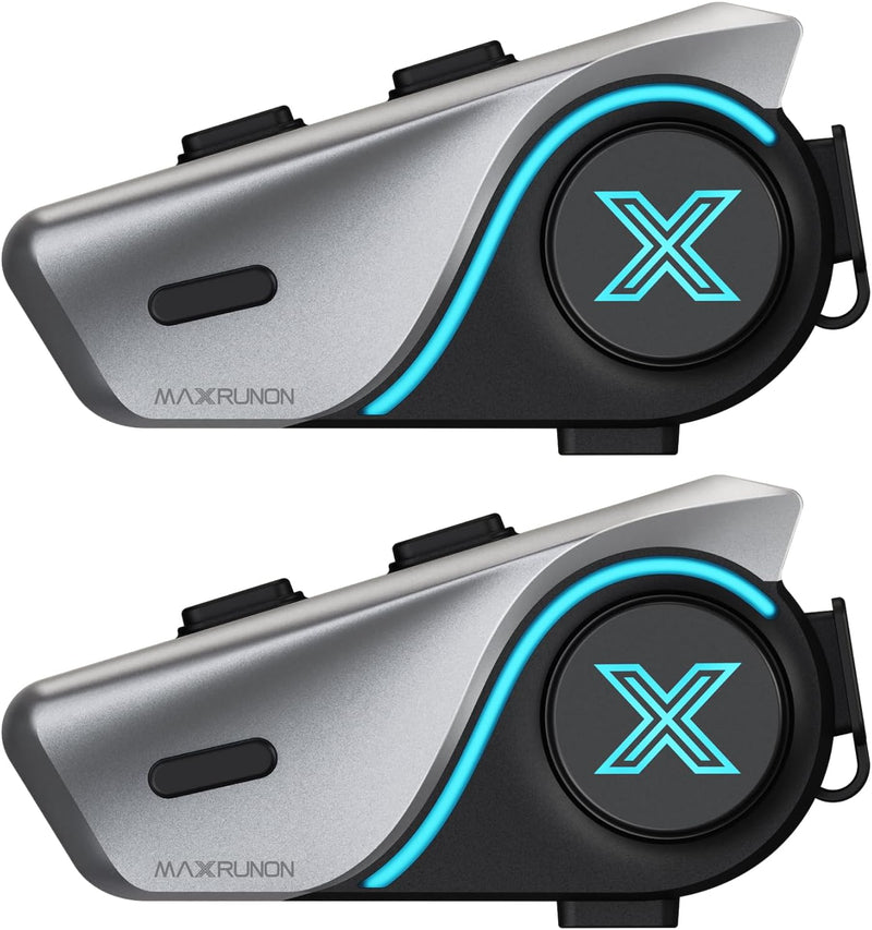 MAXRUNON Auriculares Bluetooth para motocicleta D9 con multitarea d...