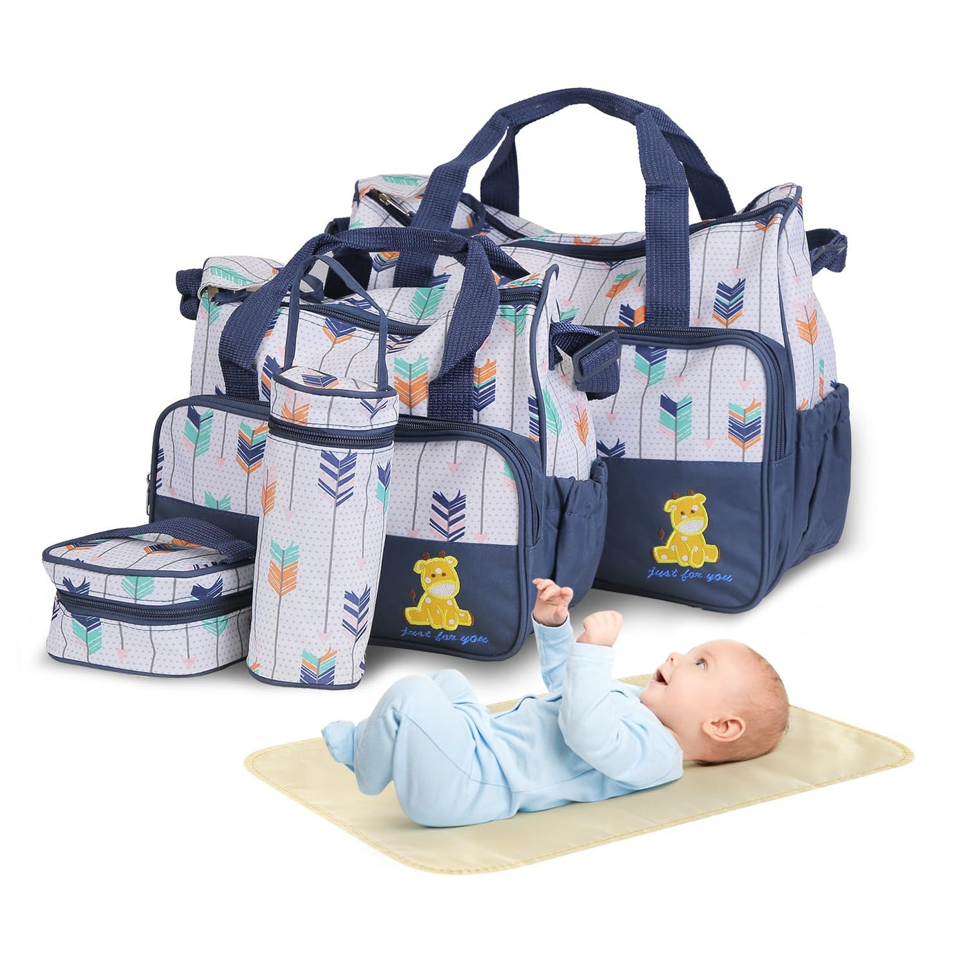 Moclever Juego de 5 bolsas de pañales para bebé, bolsas de bebé par...