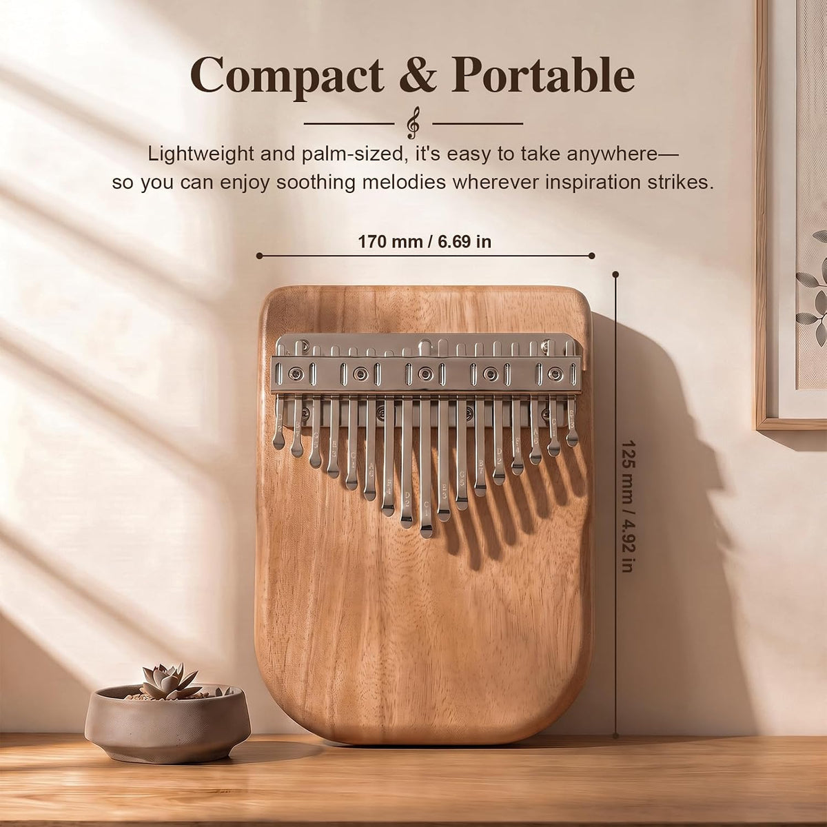 Kalimba - Piano de pulgar de 17 teclas con soporte, regalo para | K...