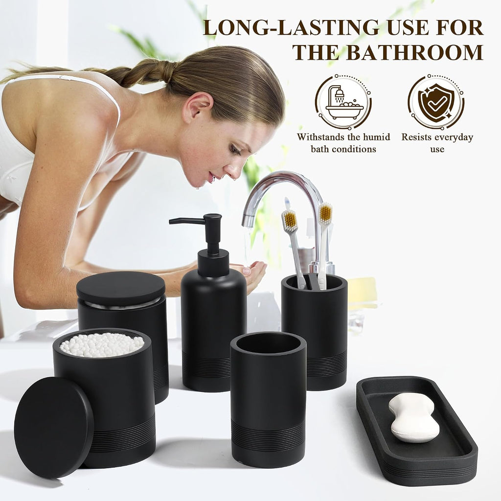 Conjunto de accesorios de baño, juego de accesorios de baño de 6 pi...