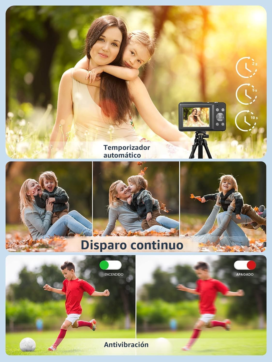 Cámara digital 1080P con tarjeta 32G 16X Zoom Flash portátil para n...