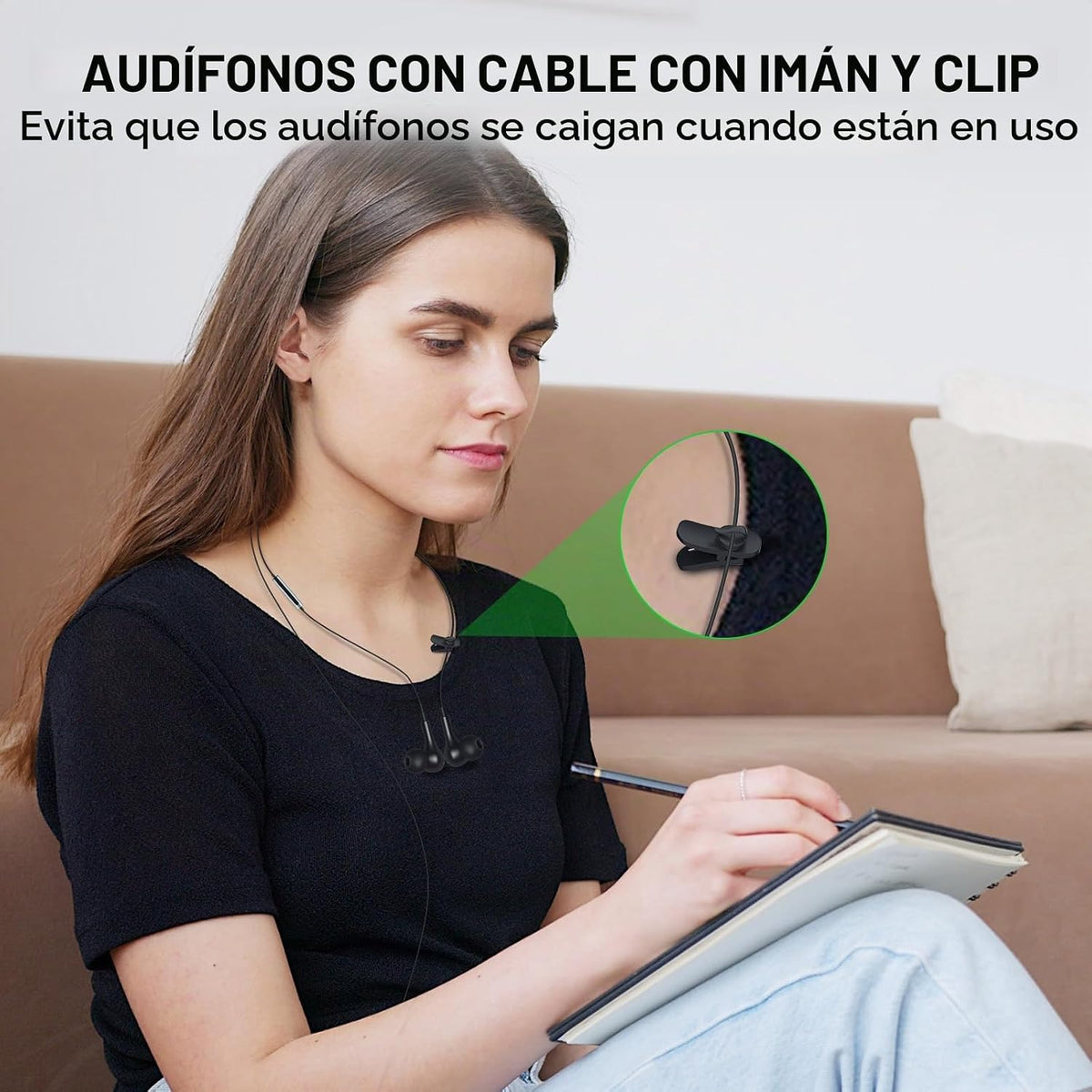 ASKUBSKU Auriculares USB con cable con micrófono para PC de 7.5 pie...