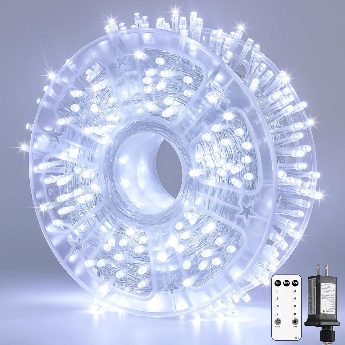 JMEXSUSS 132 pies 400 luces LED blancas de Navidad para interiores...