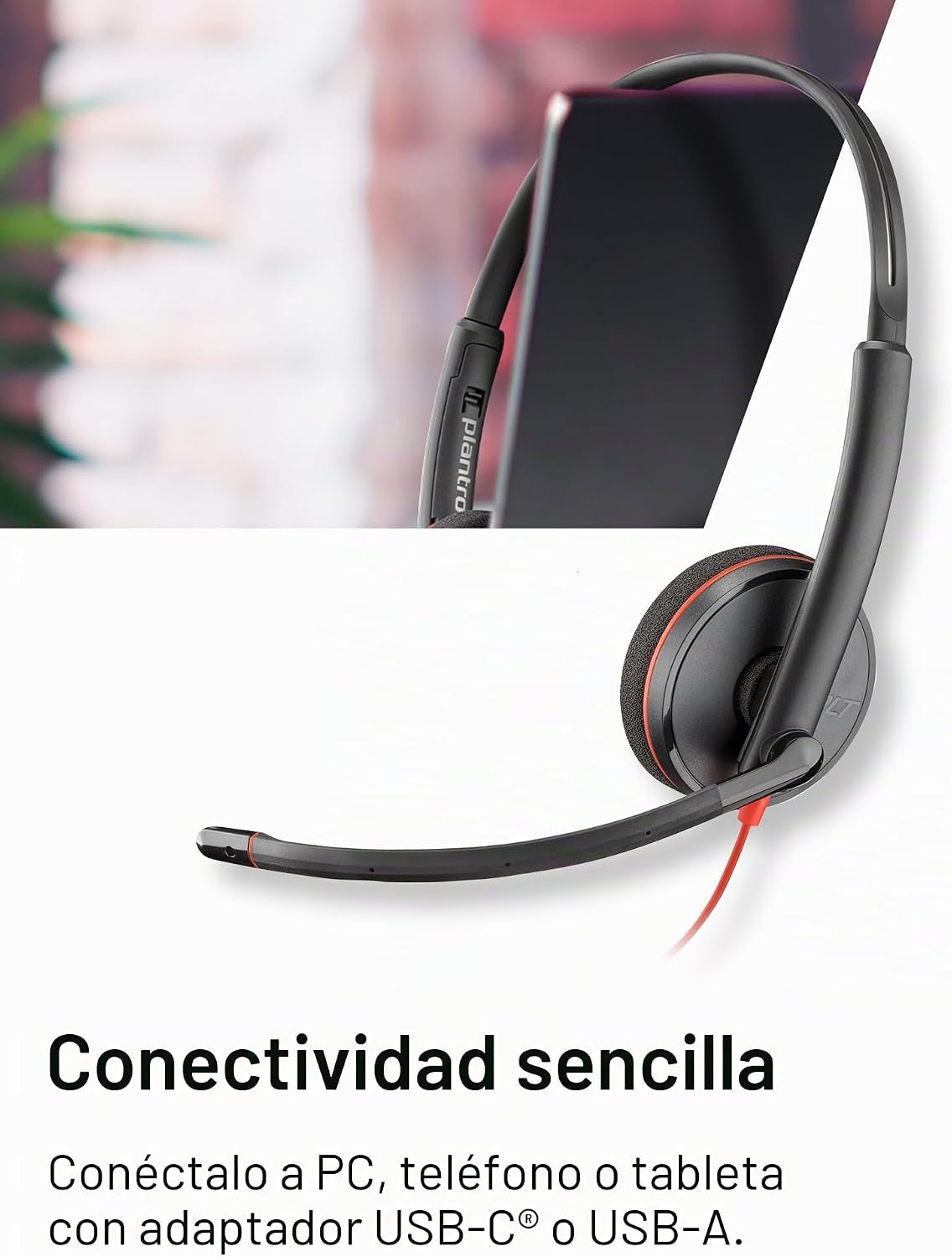 Poly Blackwire 3220 Auriculares USB con cable con micrófono con can...