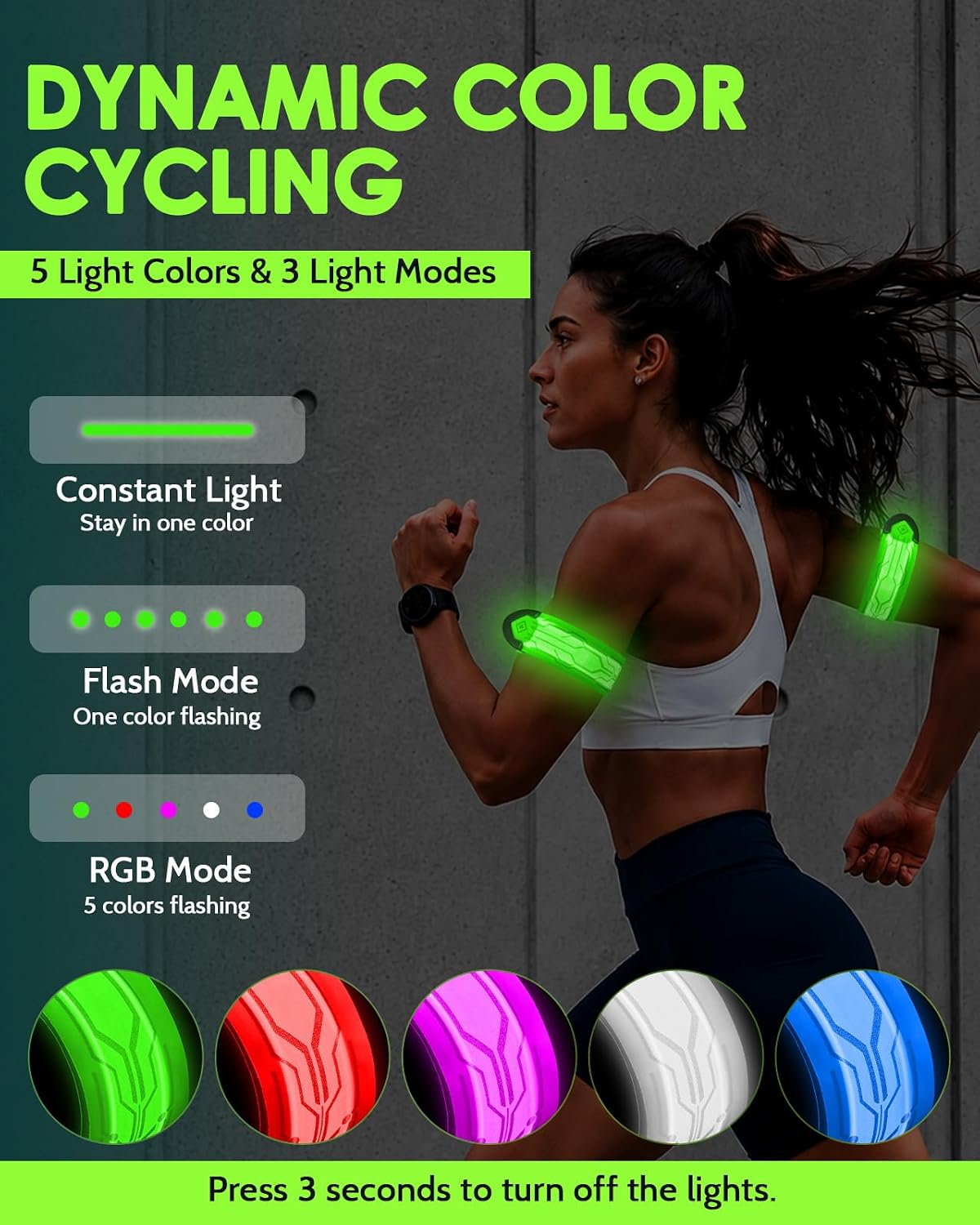 Fitense Paquete de 2 brazaletes LED recargables, regalos para adole...