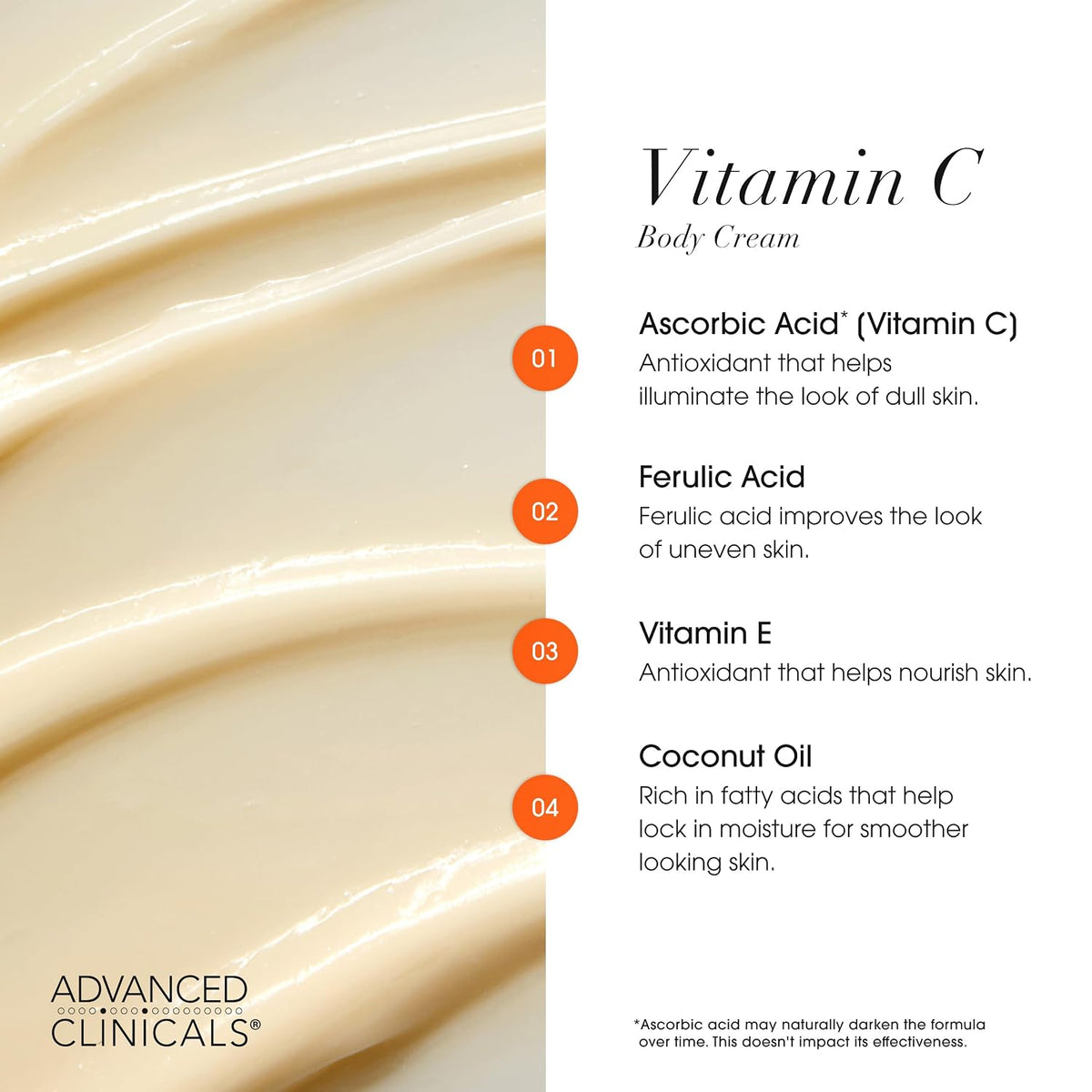 Advanced Clinicals Crema de vitamina C Loción corporal iluminadora...