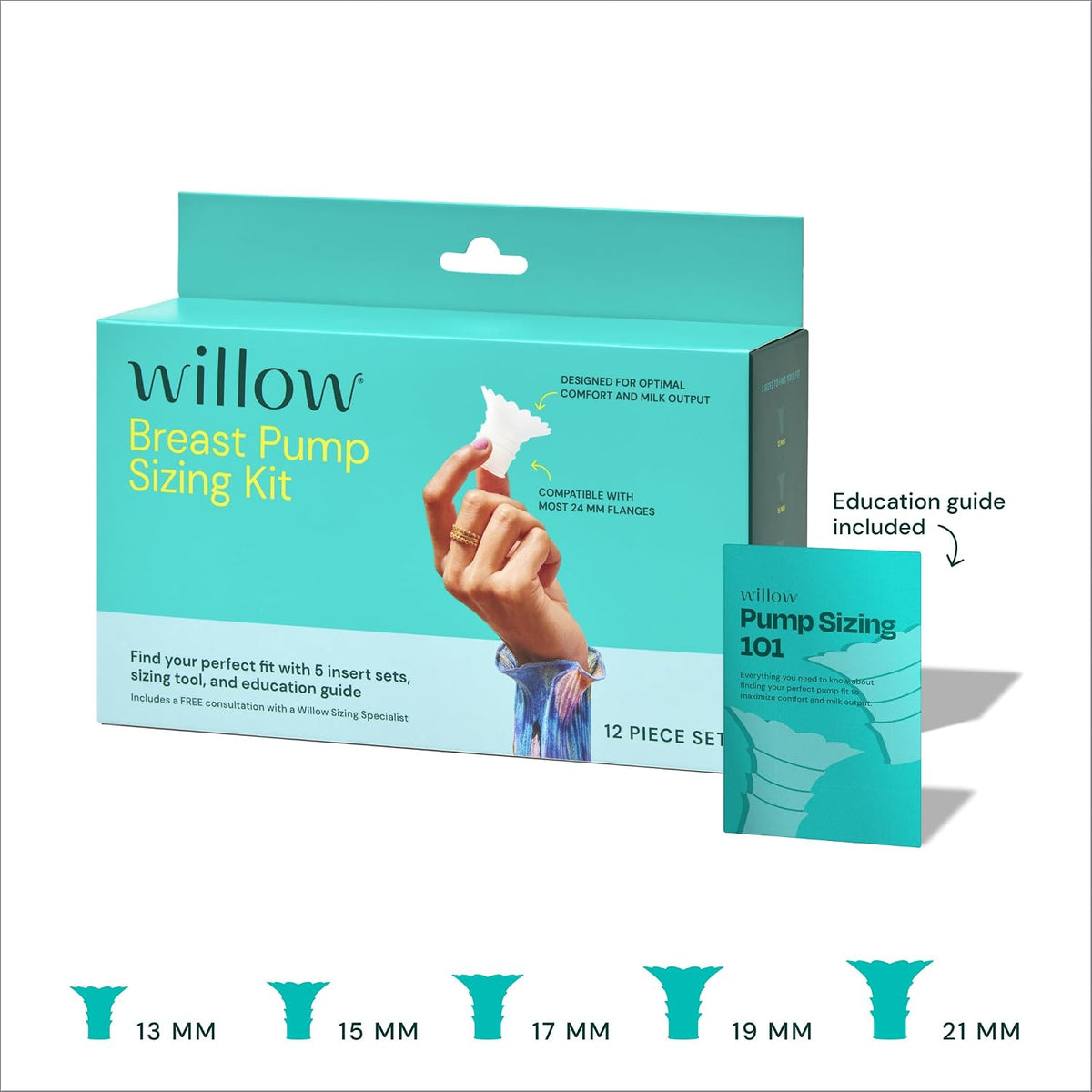 Willow Kit de tamaño de brida - Kit de tamaño de extractor de leche...