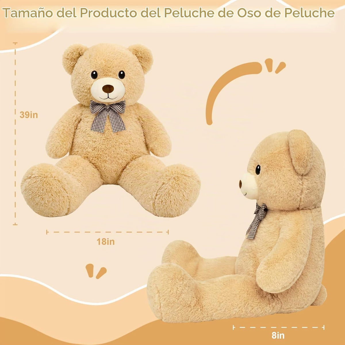 SQEQE Oso de peluche gigante de 39 pulgadas, oso de peluche grande...