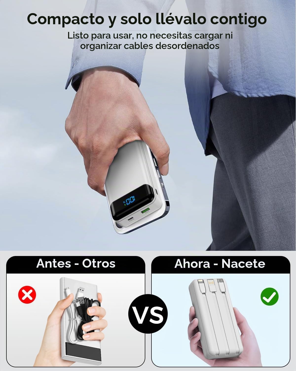 Eliegntist Banco portátil del poder del cargador 40000mAh, carga rá...