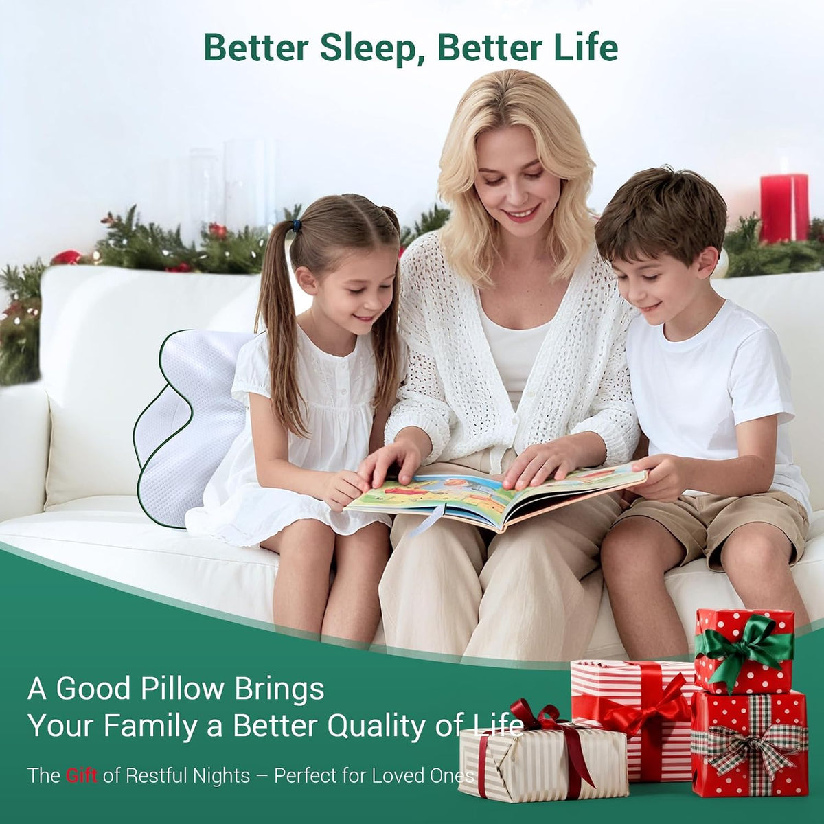 AZBESTPRO Almohada cervical de espuma viscoelástica para soporte de...