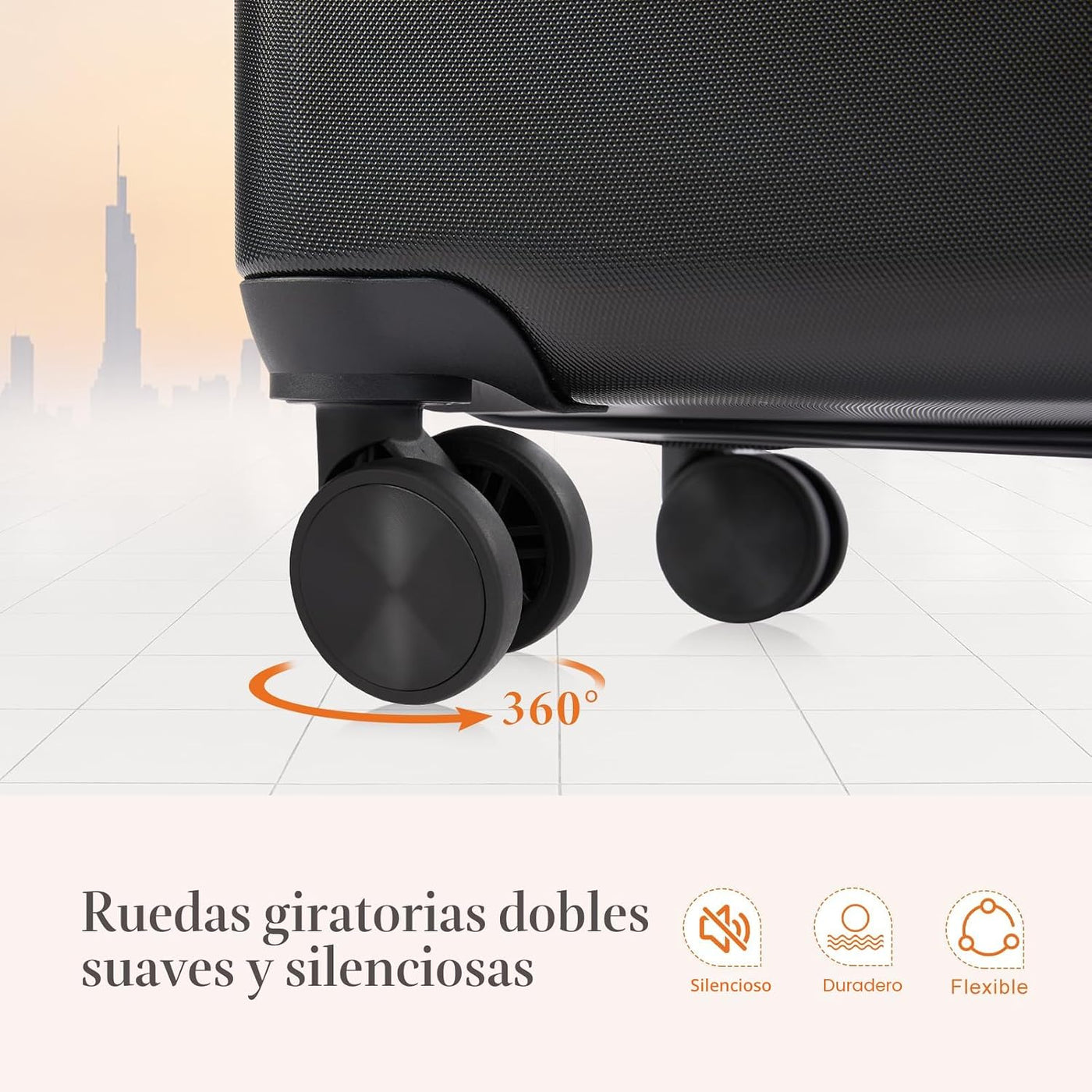 Sweetcrispy Equipaje, Maleta de ABS de Carcasa Dura con Ruedas Gira...