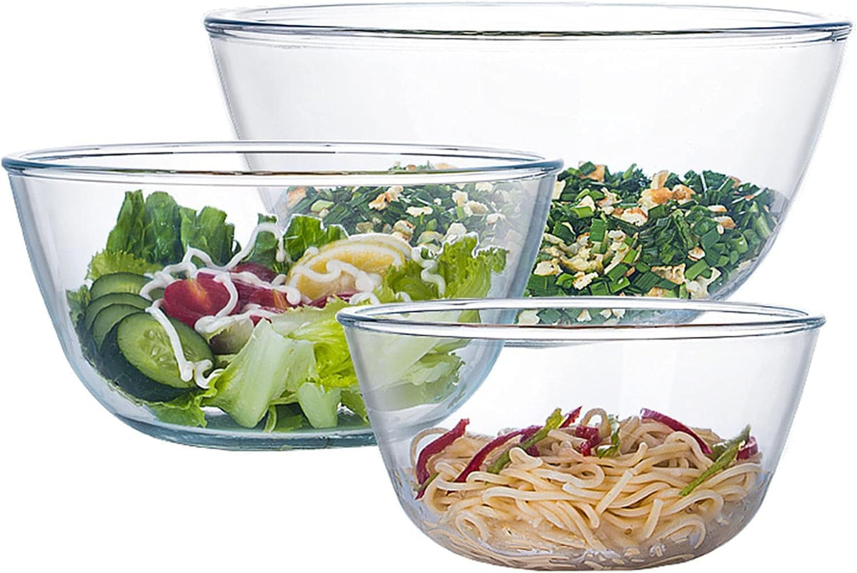 Juego de 3 cuencos de vidrio para mezclar Homwin para cocina, horne...
