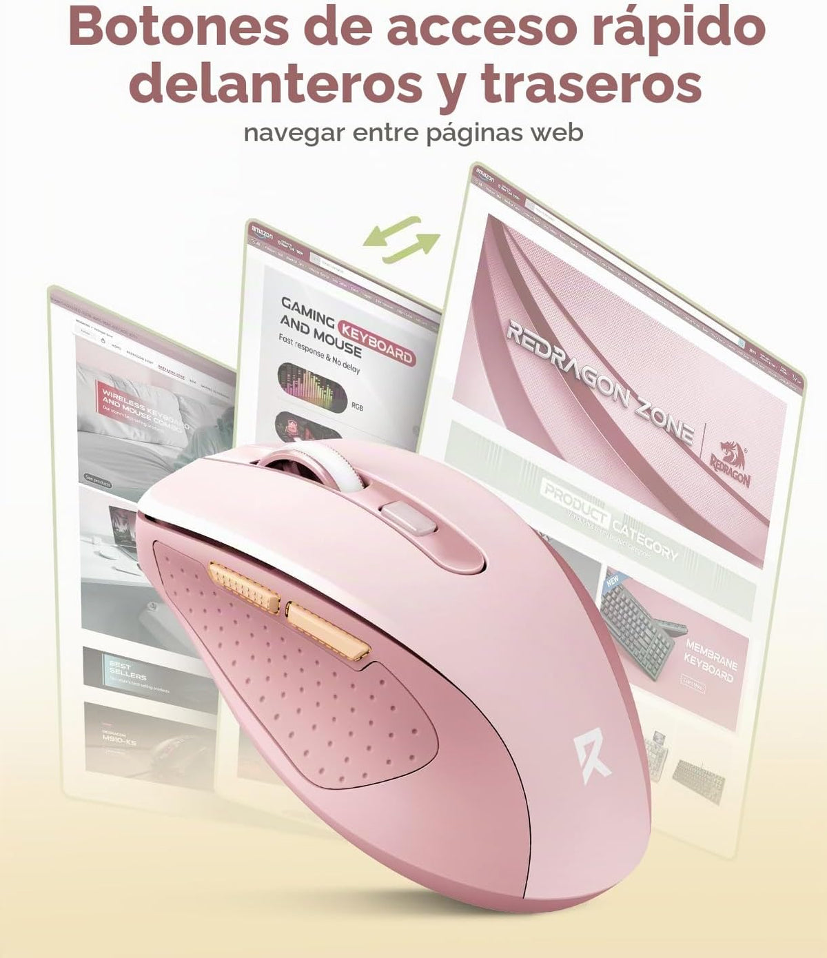 Redragon Mouse inalámbrico para laptop, mouse Bluetooth (BT5.0\/3.0...