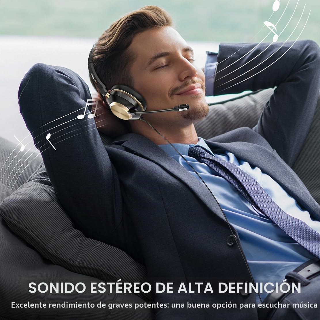Auriculares Wantek con micrófono, auriculares USB con micrófono | A...