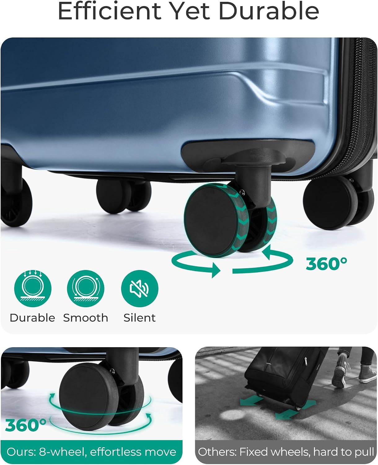 BAGSMART Equipaje de mano de 22 x 14 x 9 aprobado por aerolíneas co...