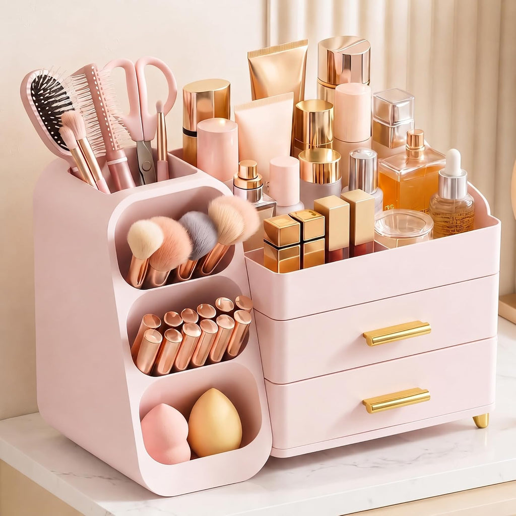 Asdbko Organizador de maquillaje de gran capacidad con soporte para...