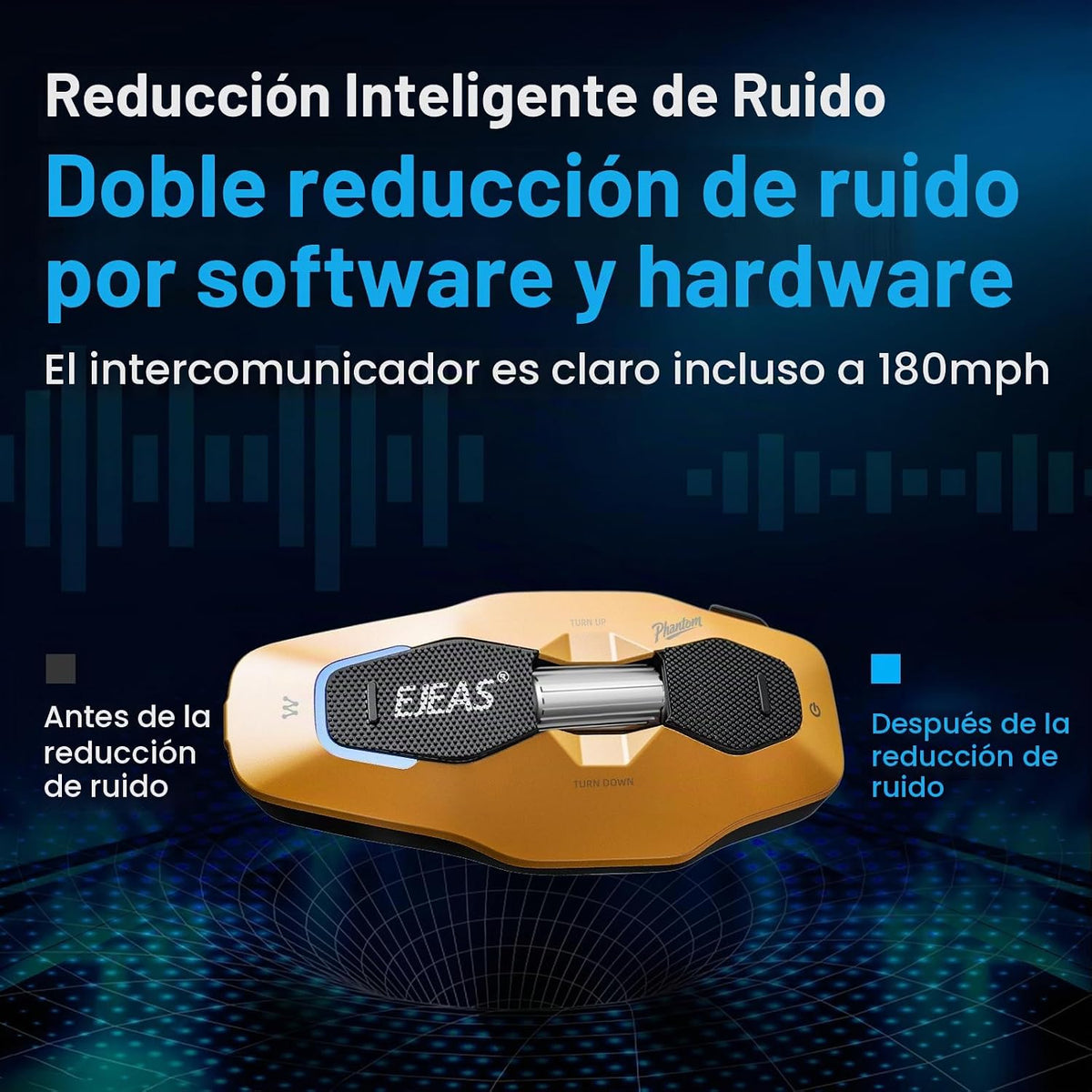 iSunergy X10 - Auriculares Bluetooth para casco de motocicleta, int...