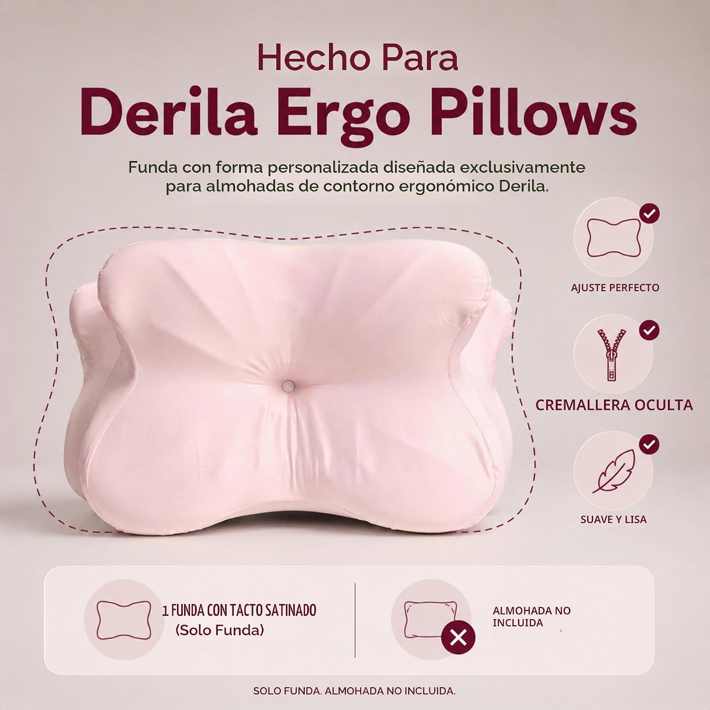 Derila Ergo - Funda de almohada de mezcla prémium con funda de almo...