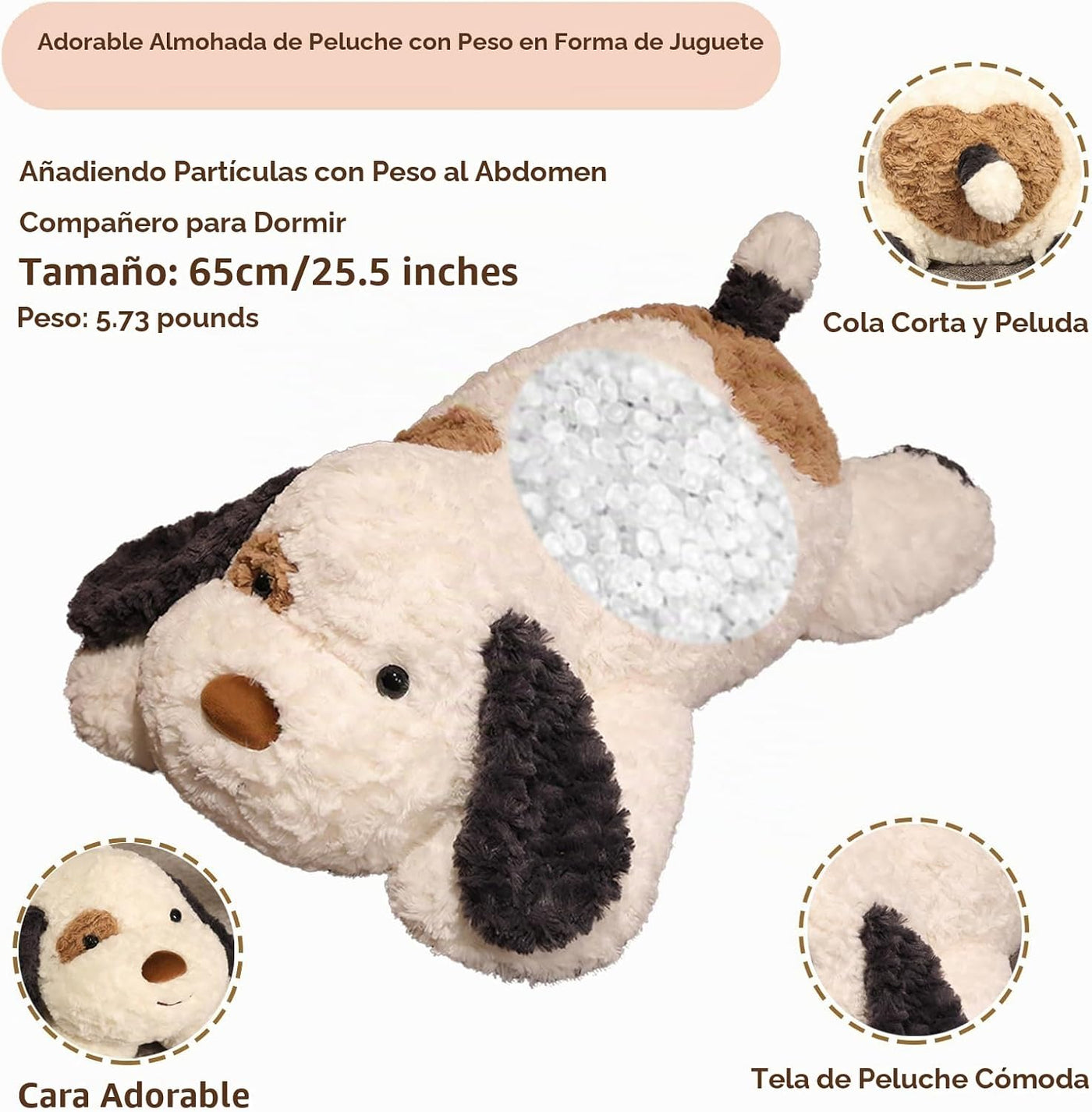 Hronsa Animal de peluche con peso para perro, 5.7 libras 25.5 pulga...