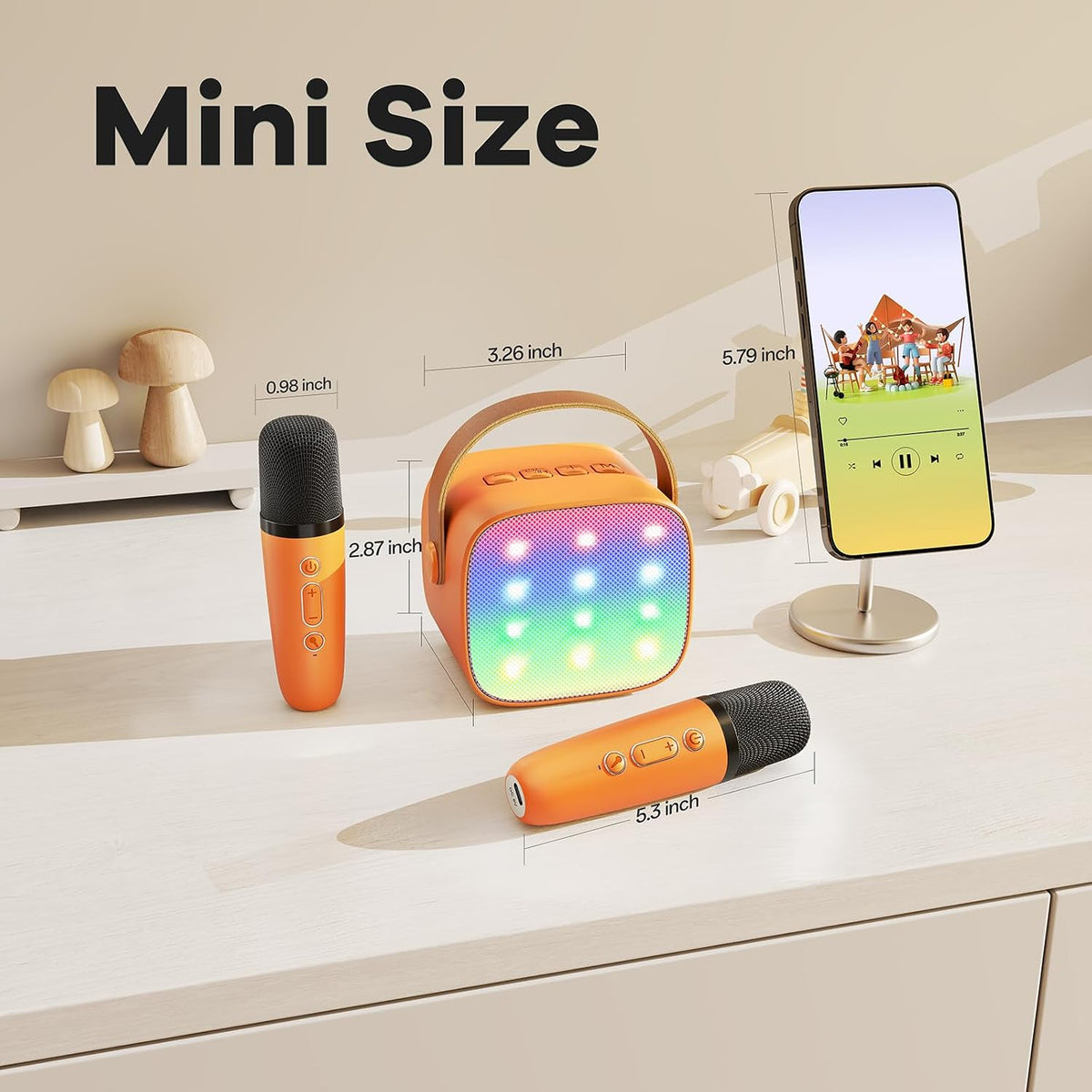 Micrófono de karaoke mini YLL para niños y adultos, altavoz Bluetoo...