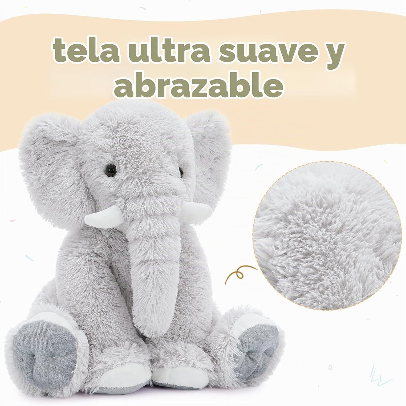 MorisMos Animal de Peluche de Elefante Grande, Compañero de Peluche...