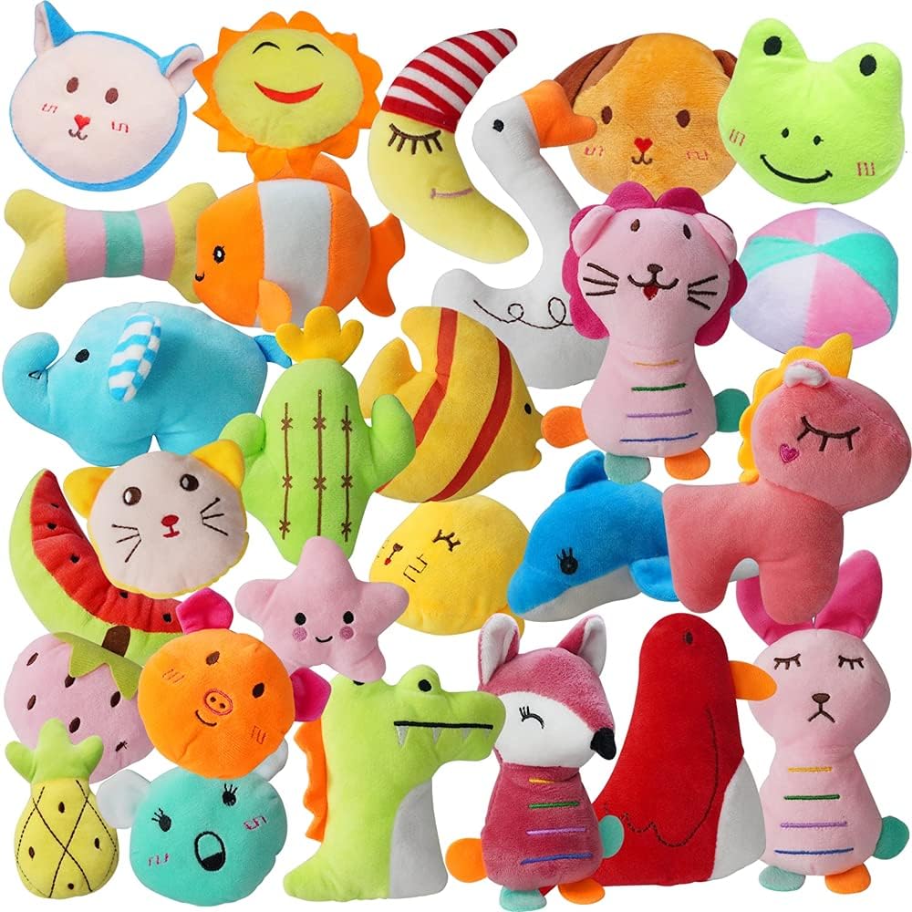 YUNKINGDOM Paquete de 27 juguetes chirriantes para cachorros, difer...