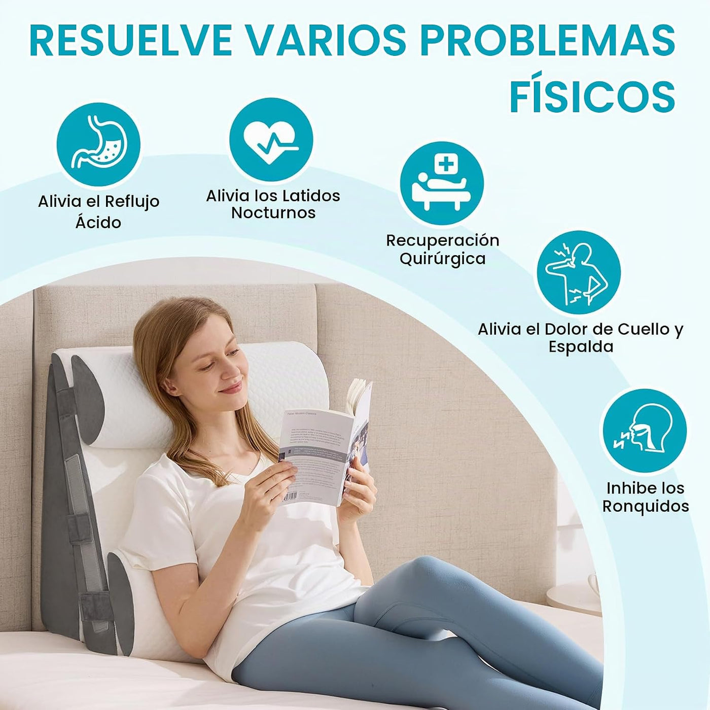 WGAKCED Juego de 4 almohadas de cuña para después de la cirugía, al...