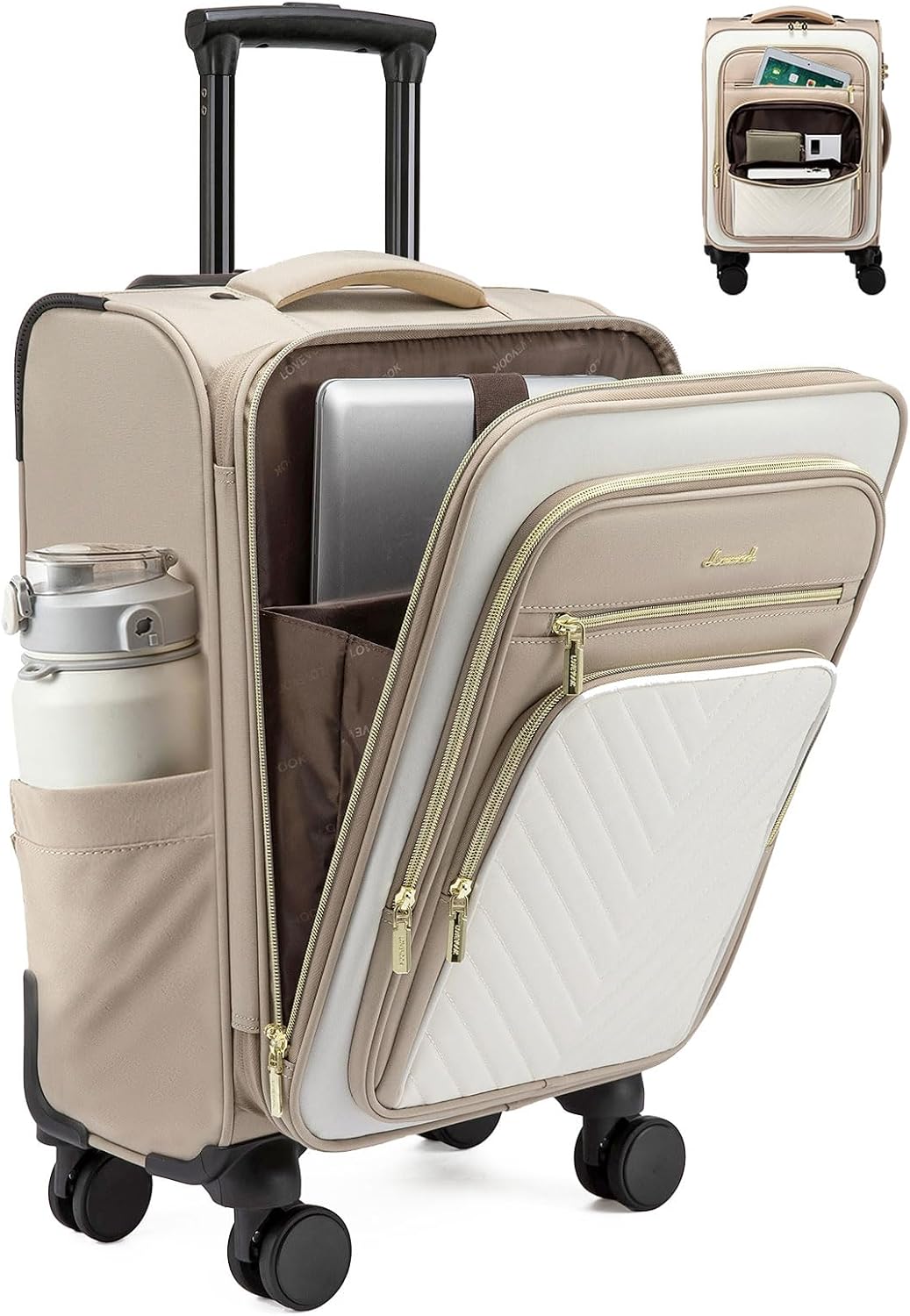 LOVEVOOK Equipaje de mano de 22 x 14 x 9 aprobado por aerolínea, ma...