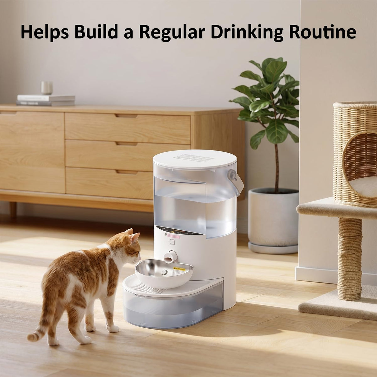 Fuente de agua inalámbrica para gatos, aguas residuales inalámbrica...