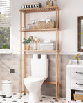 AmazerBath Estante de almacenamiento de bambú sobre el inodoro, est...