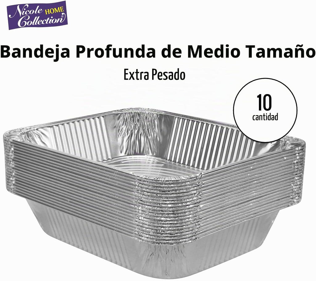 Sartenes de aluminio de tamaño medio, 9 x 13, bandejas de papel de...