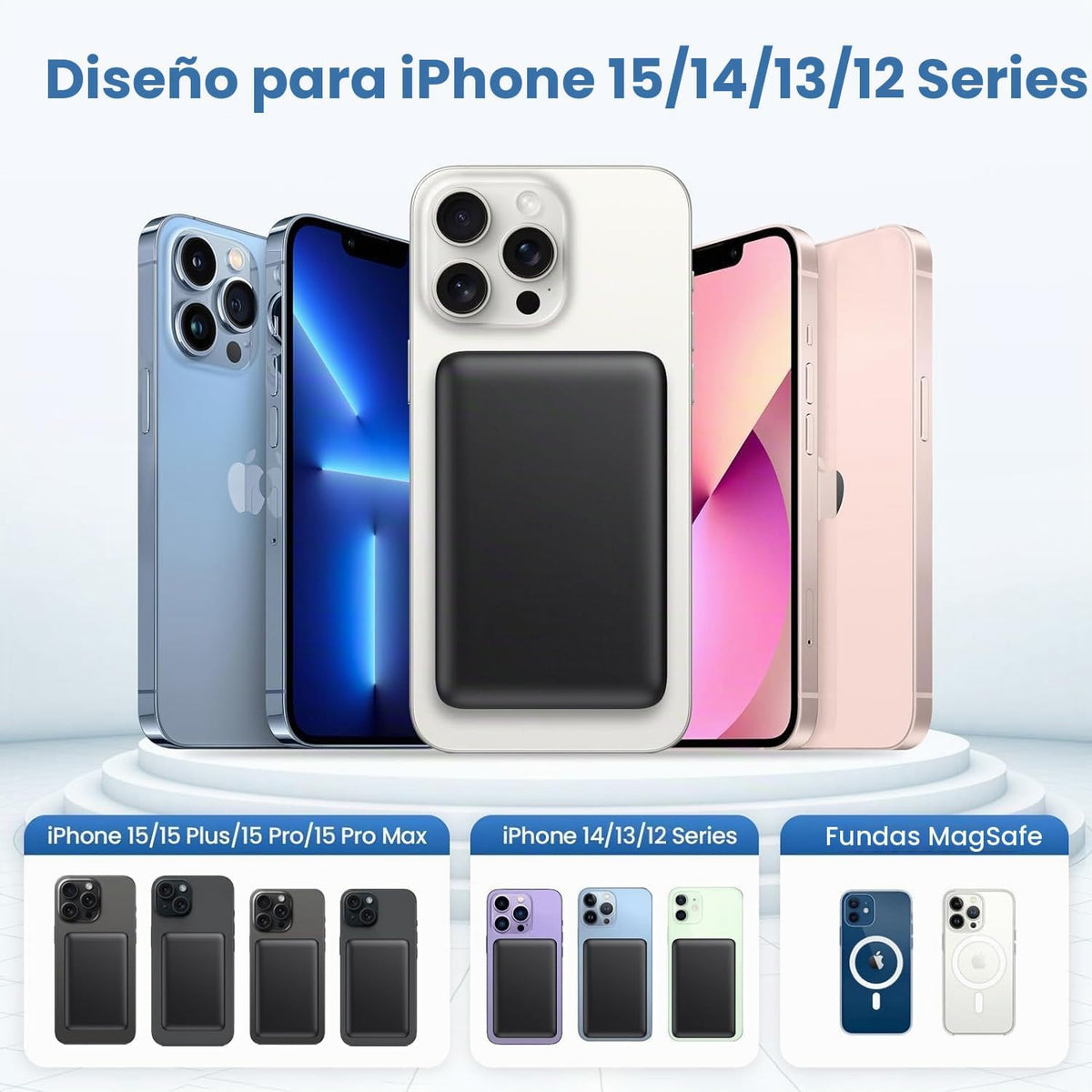 HHETP Cargador portátil magnético de 13800 mAh para batería Magsafe...