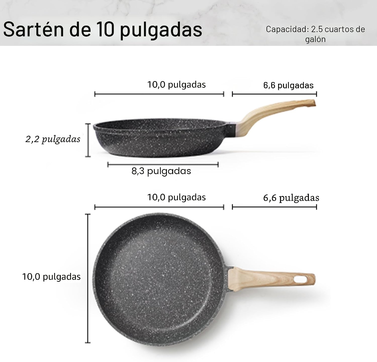 CAROTE Sartén negra antiadherente de 10 pulgadas, sin PFOA | Utensi...