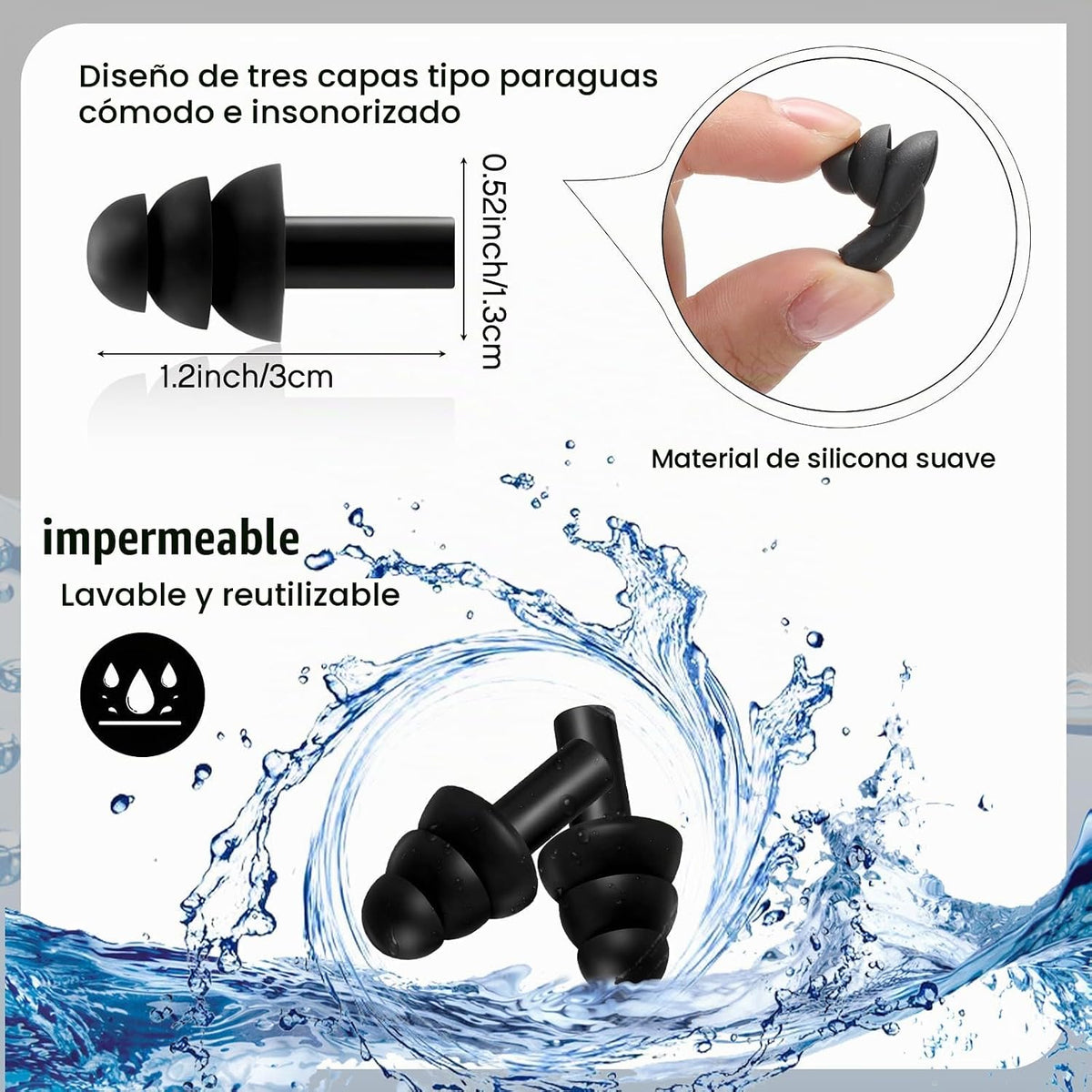 TrelaCo - 200 pares de tapones para los oídos a granel, tapones de...