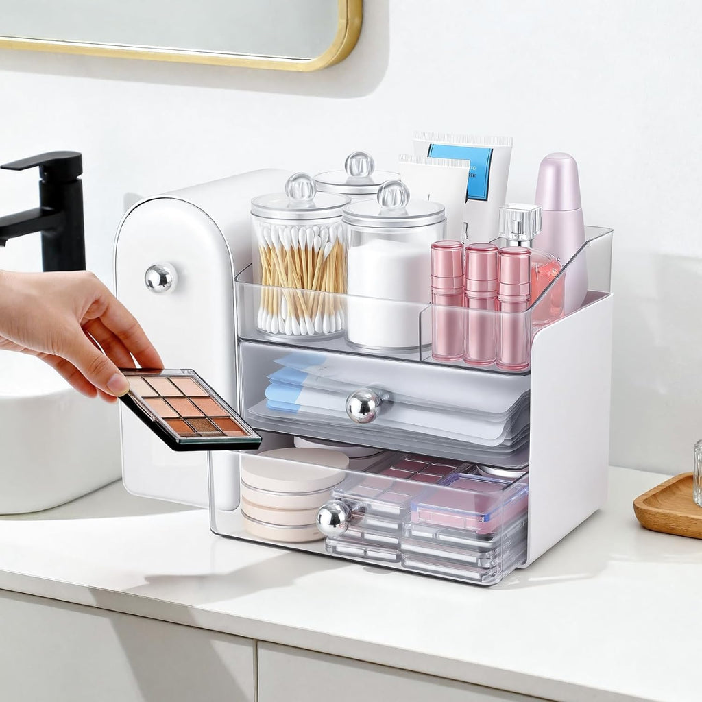TRQWRO Organizador de maquillaje con soporte para brochas de maquil...