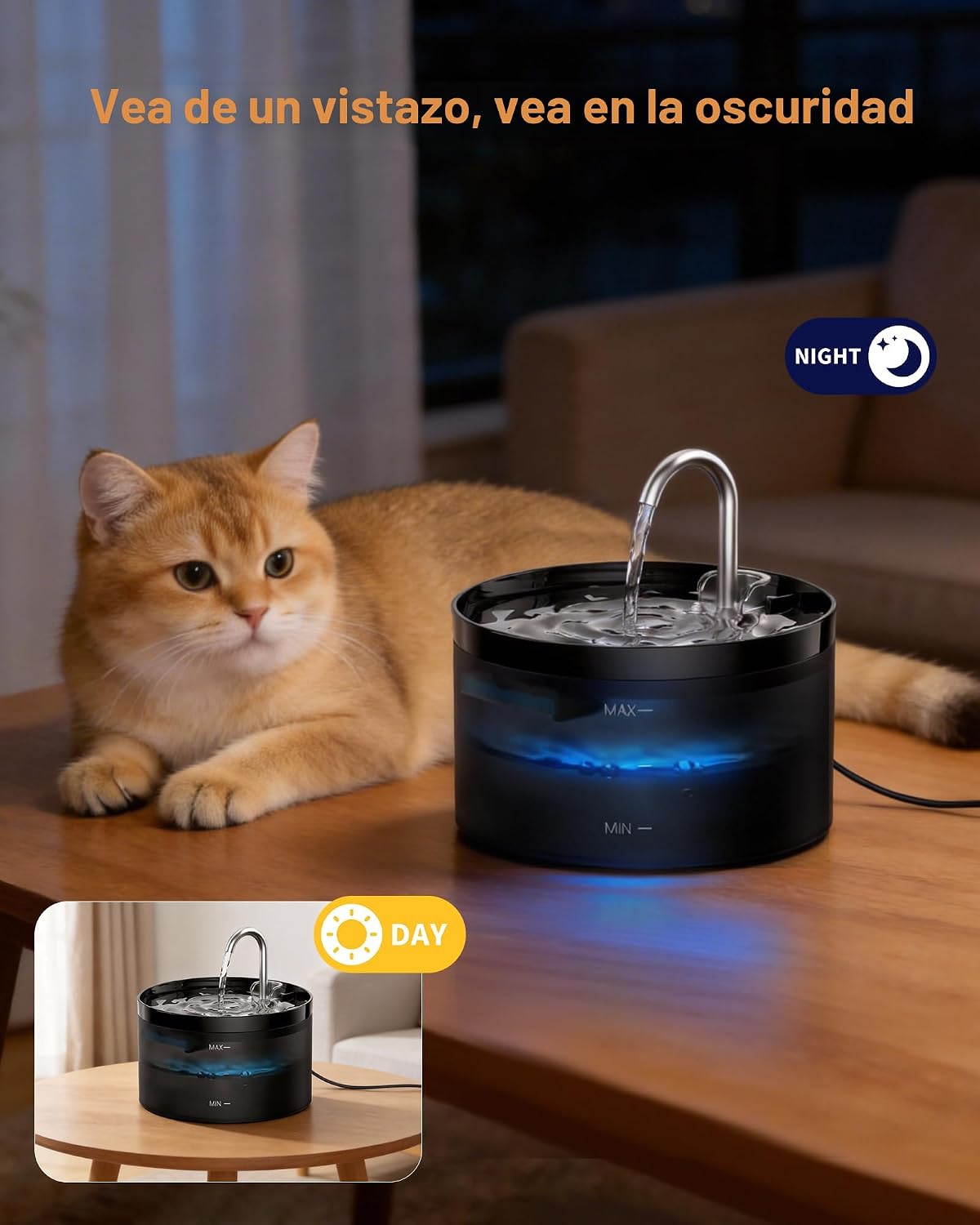 Fuente de Agua para Gatos Fuente para Mascotas: Dispensador de Agua...