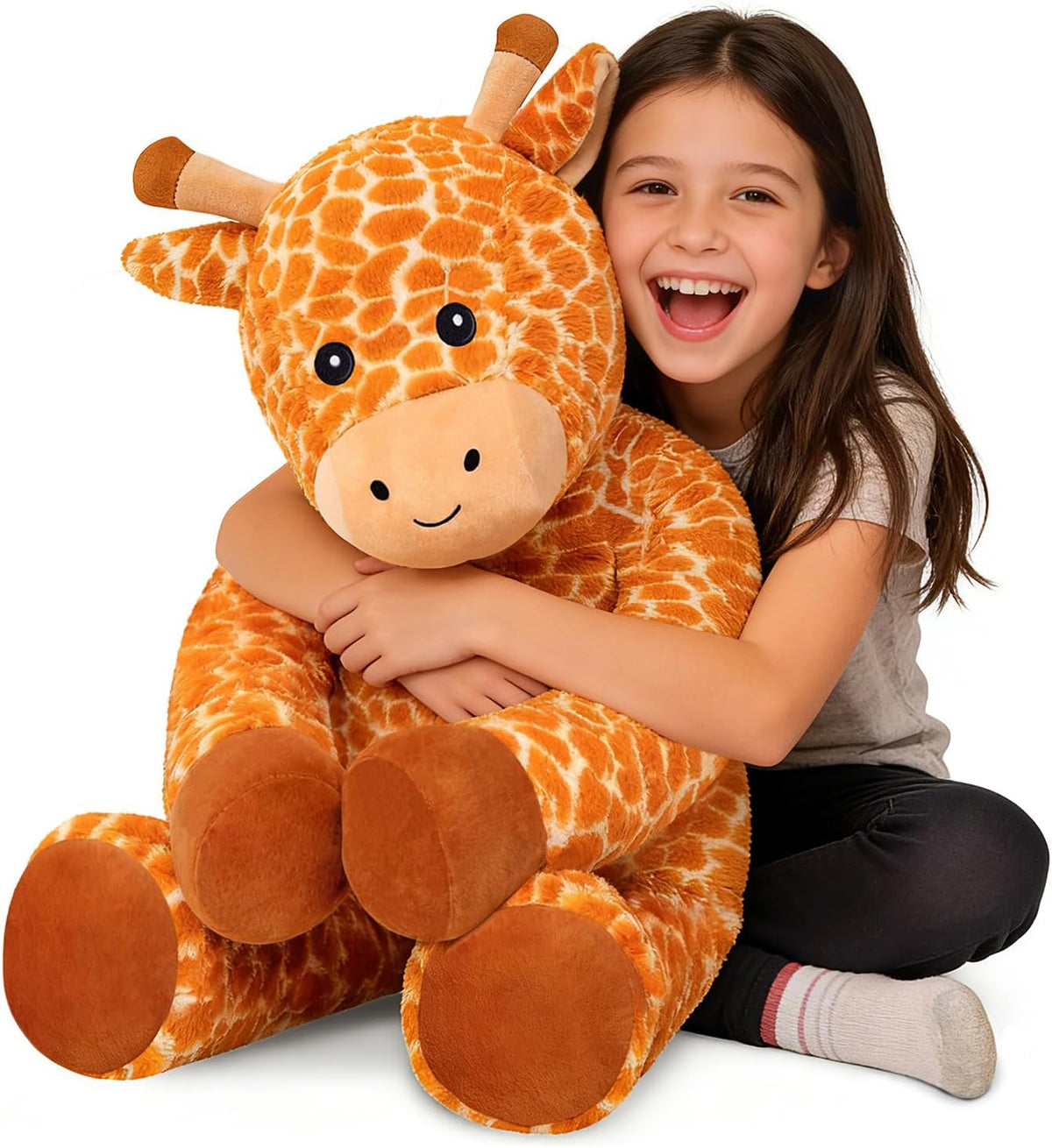 SQEQE Peluche de jirafa grande de 39 pulgadas, jirafa de peluche gi...